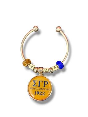 Sigma Gamma Rho 1922 Gold & Royal Blue Bangle Charm Bracelet